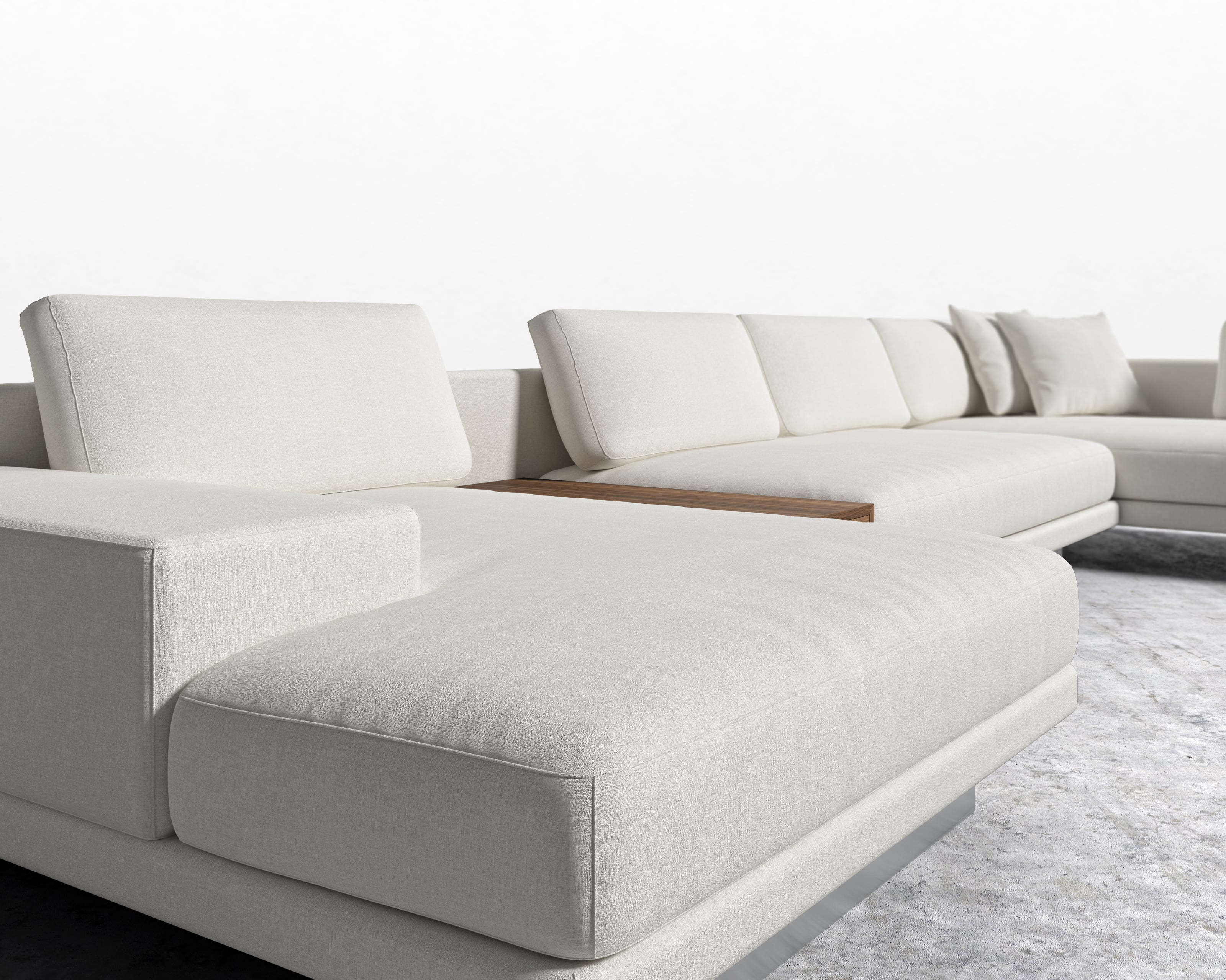 Iconic White Vegan Leather Big Modular Sectional Sofa