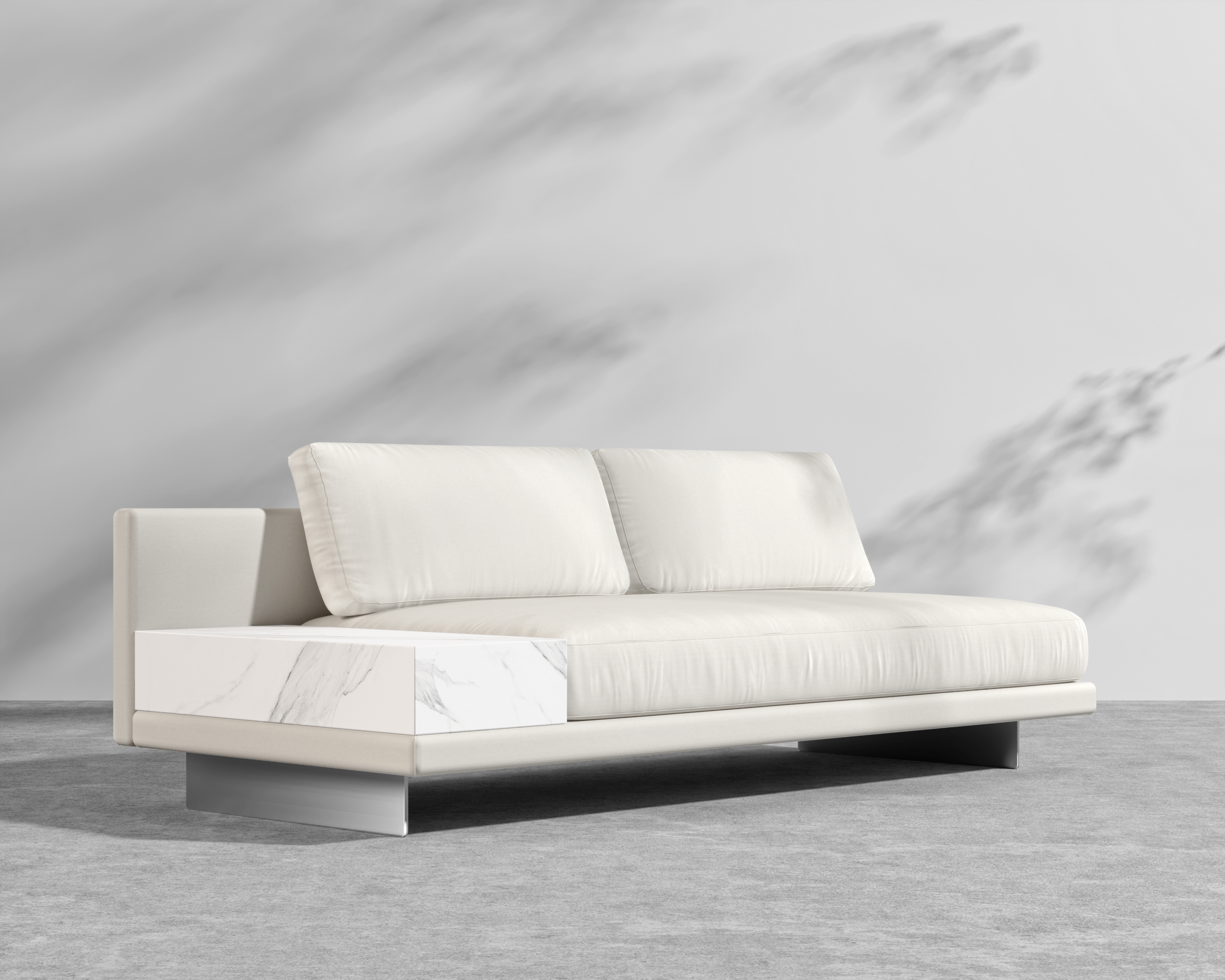Dresden Outdoor Armless Sofa with Side Table | Rove Concepts
