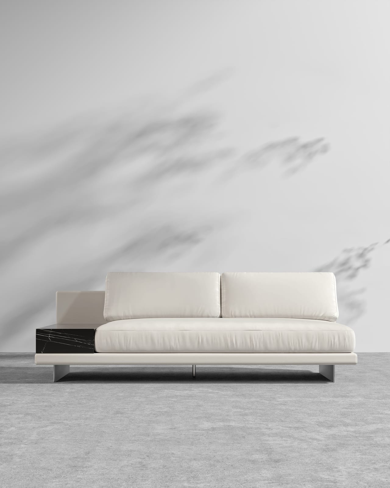 Dresden Outdoor Armless Sofa with Side Table