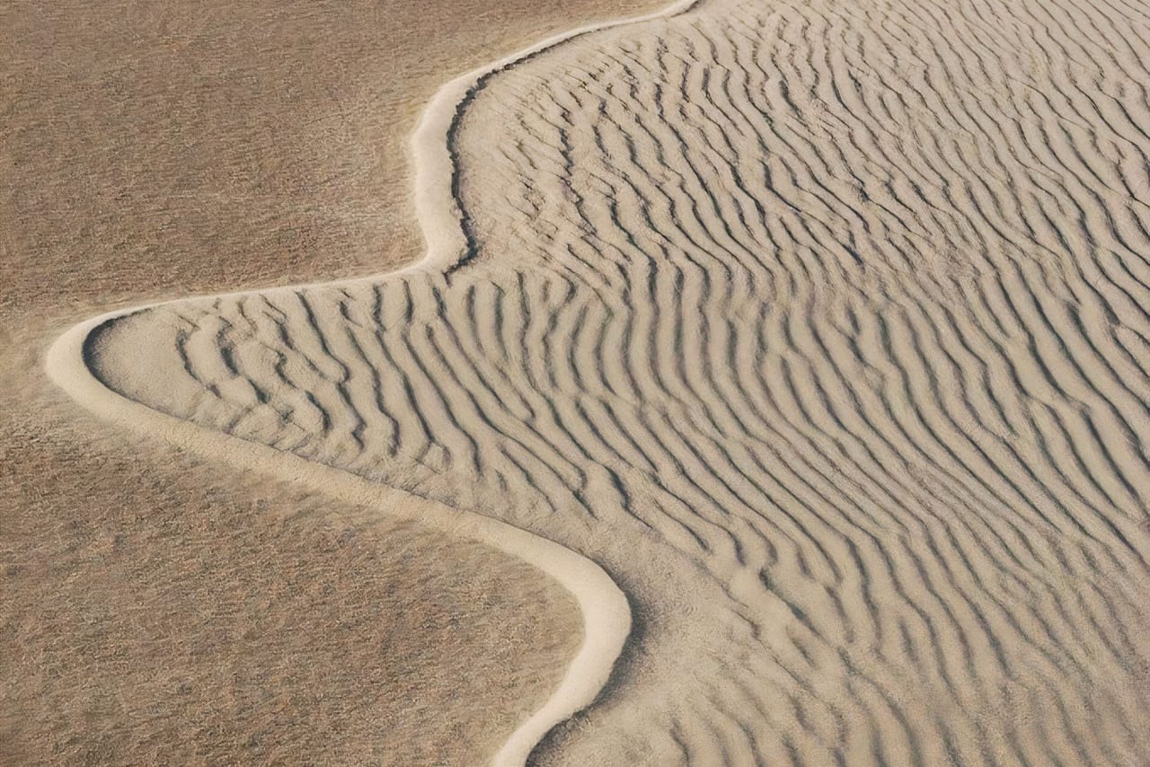 Aerial view of a sandy beach